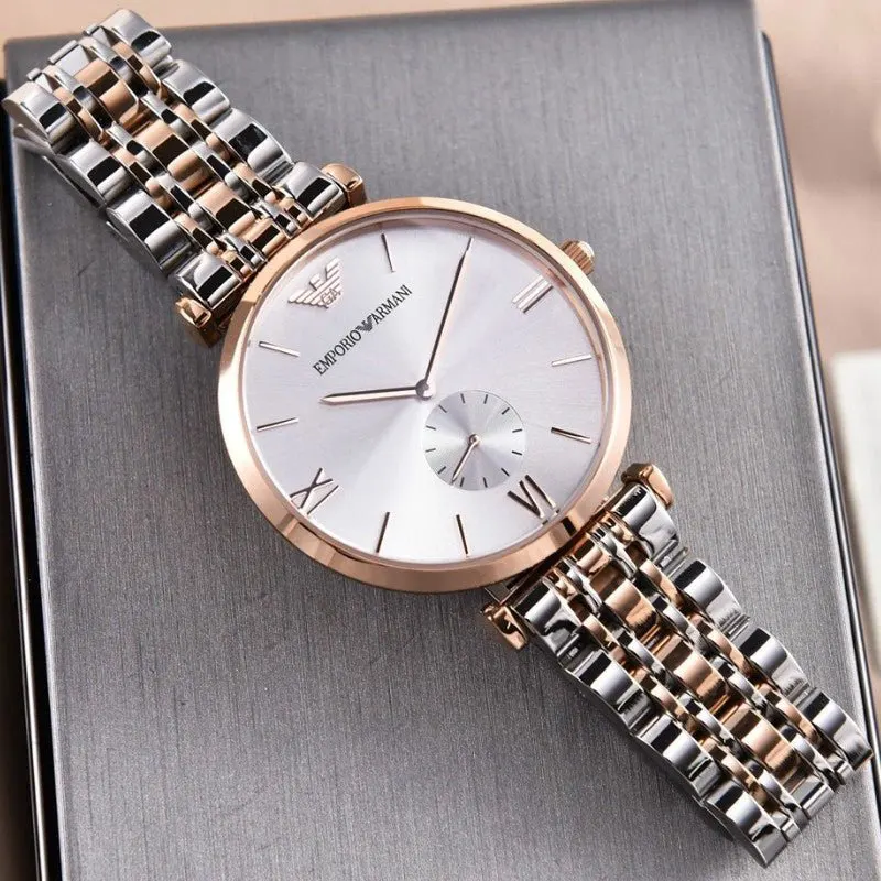 Emporio Armani Two-tone White Dial  Men's Watch- AR1677